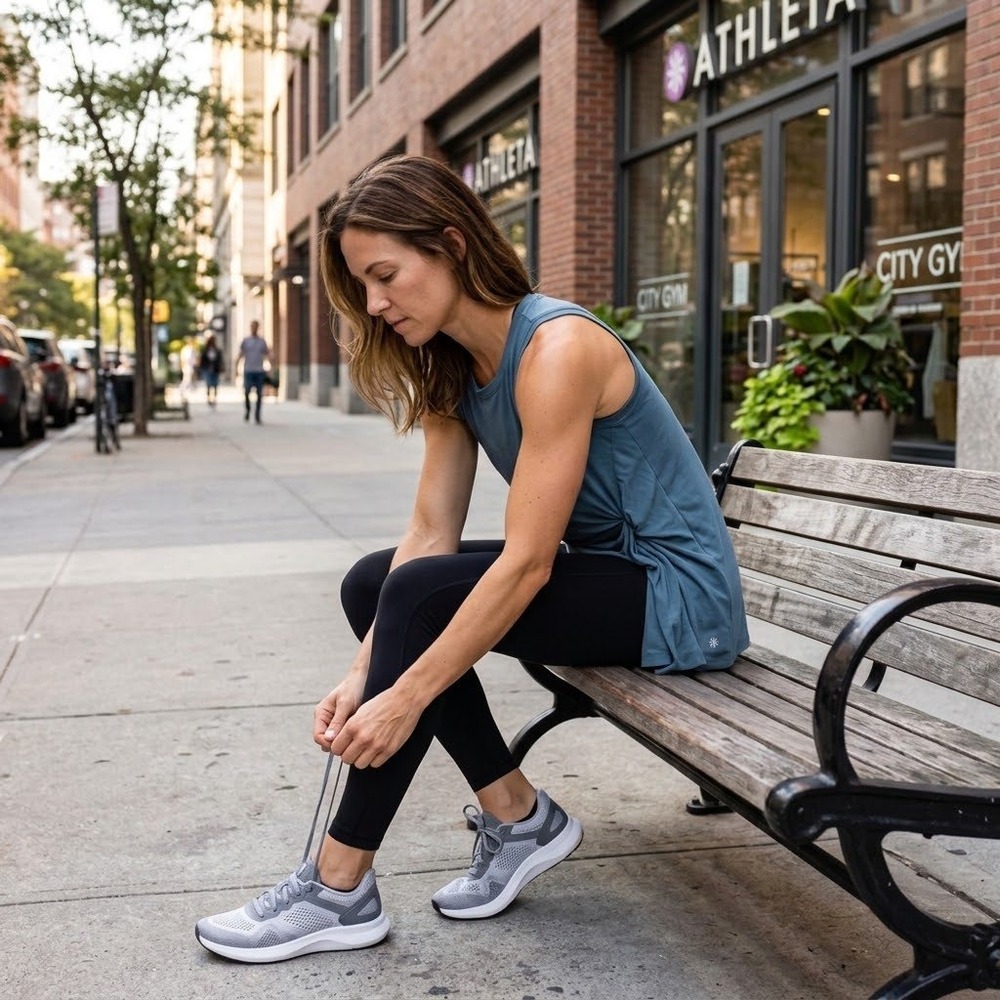 Athleisure Workout Muscle Tank Athleta Womens L Blue Side Knot Radiate Camisole